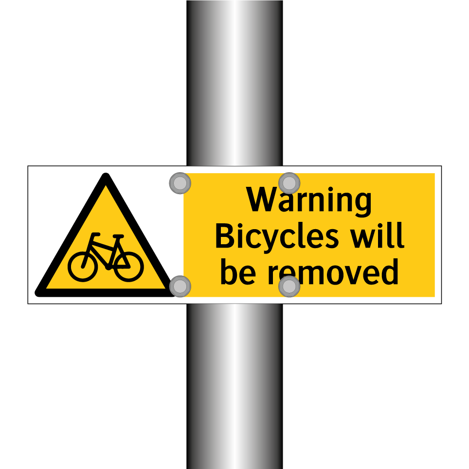 Warning Bicycles will be removed
