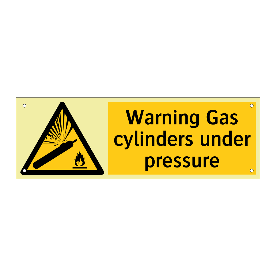 Warning Gas cylinders under pressure