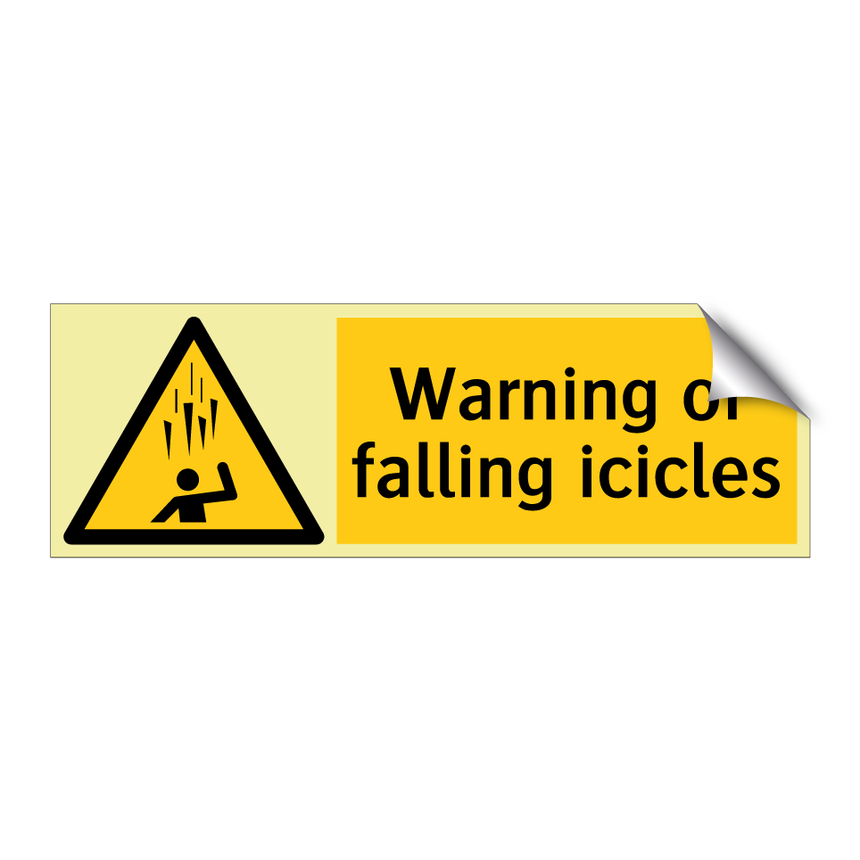 Warning of falling icicles