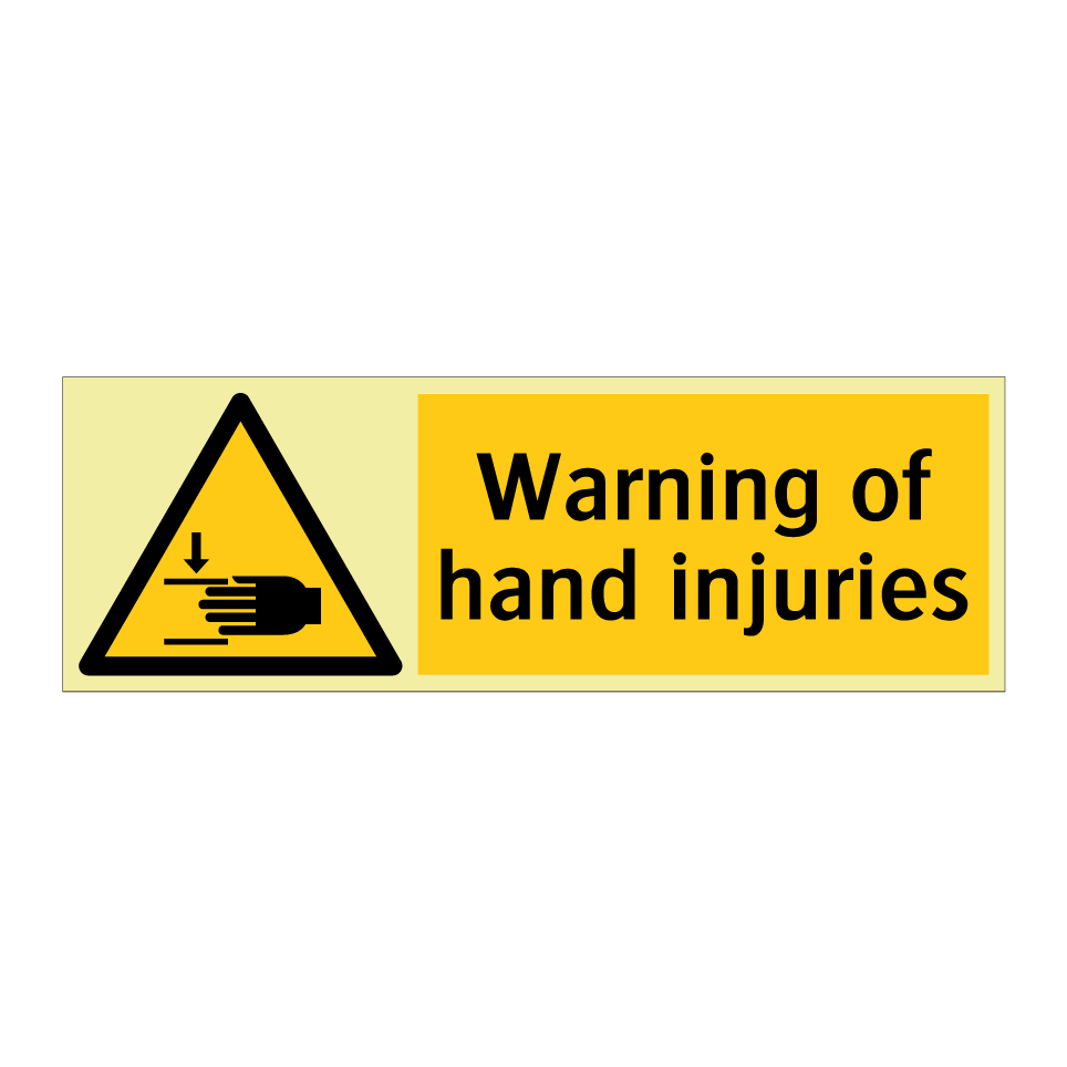 Warning of hand injuries