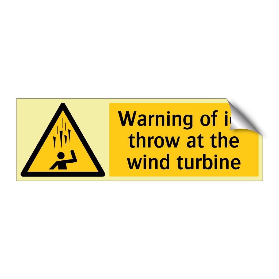 Warning of ice throw at the wind turbine