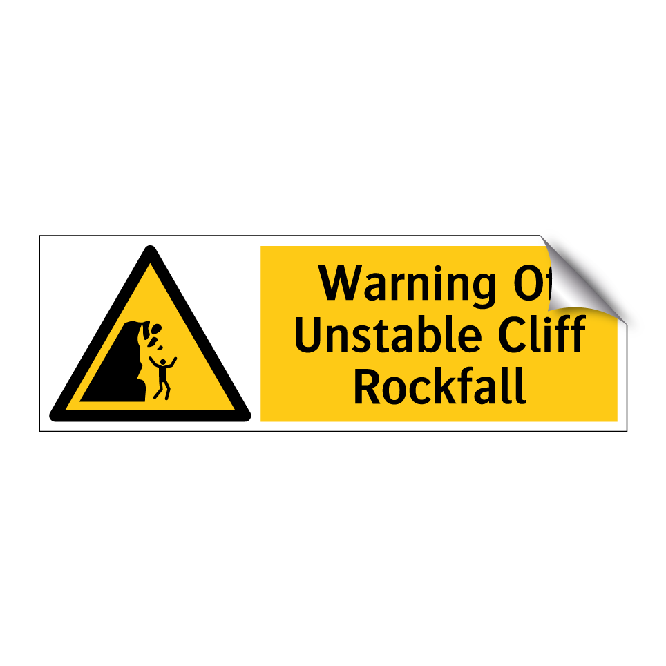 Warning Of Unstable Cliff Rockfall