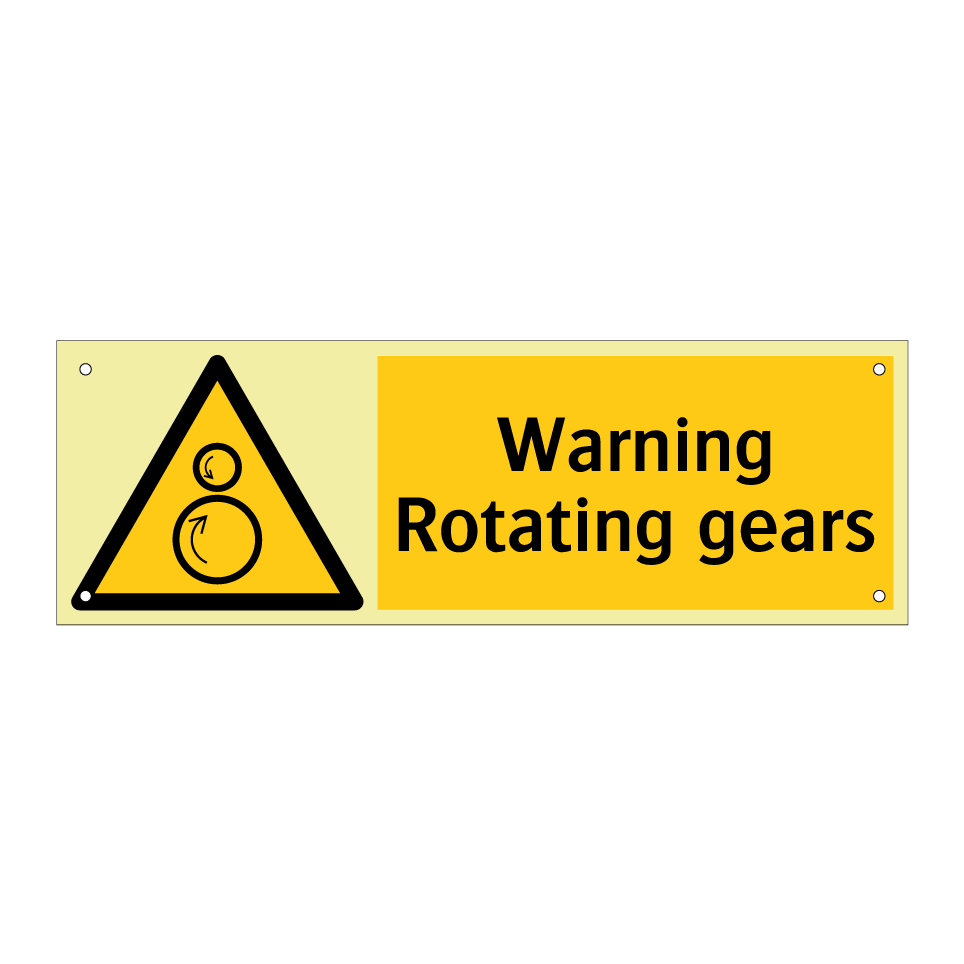 Warning Rotating gears