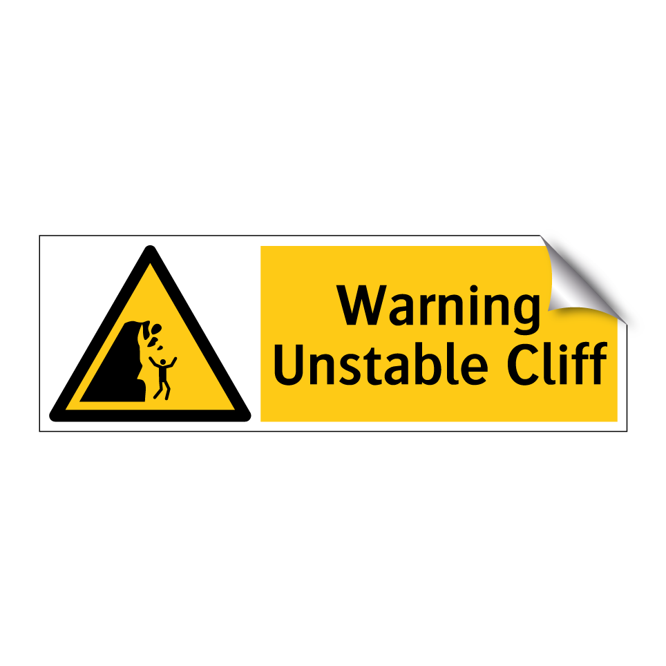 Warning Unstable Cliff
