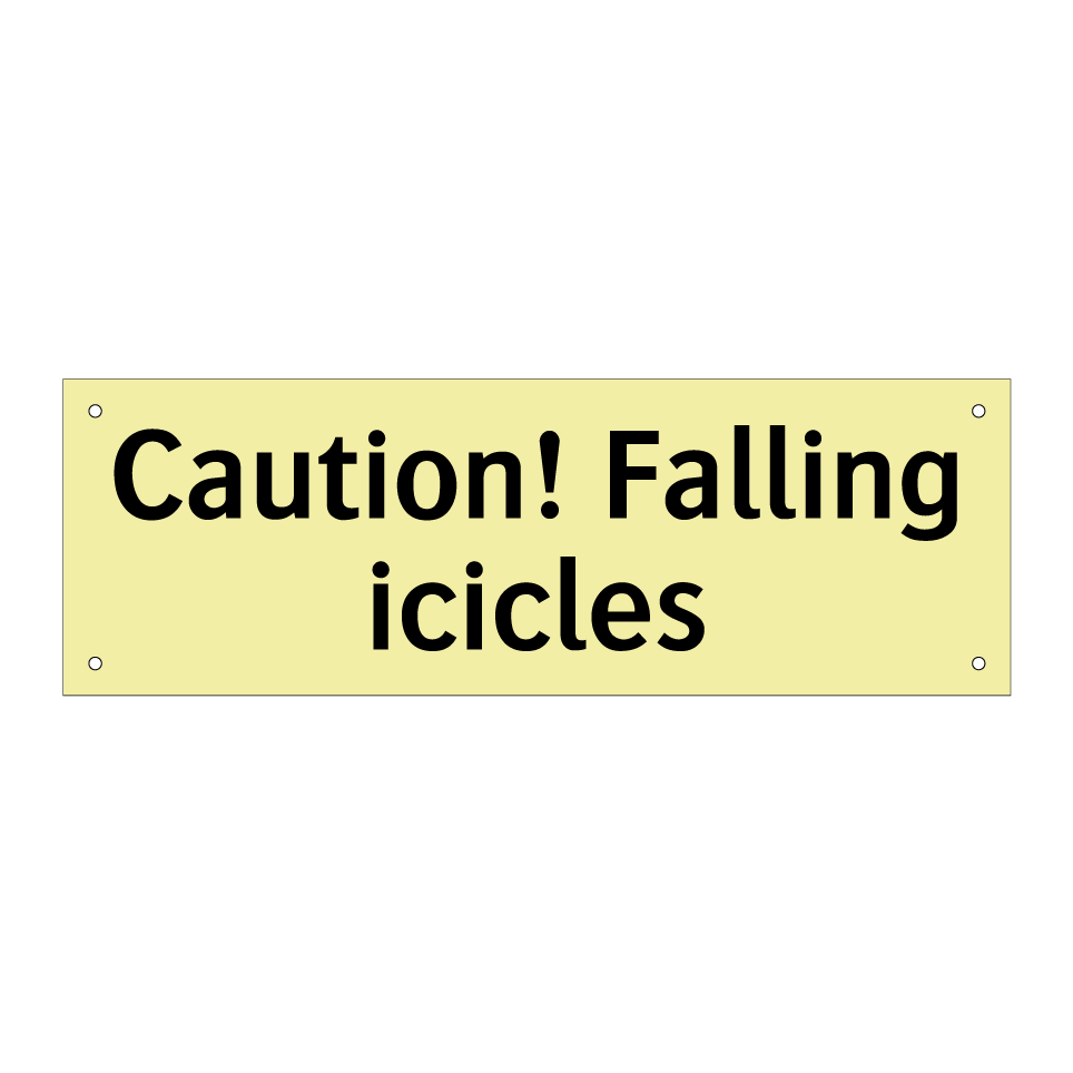 Caution! Falling icicles
