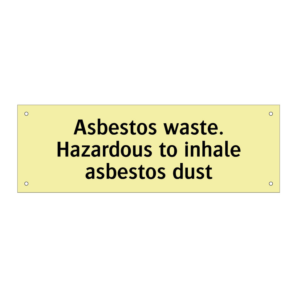 Asbestos waste. Hazardous to inhale asbestos dust