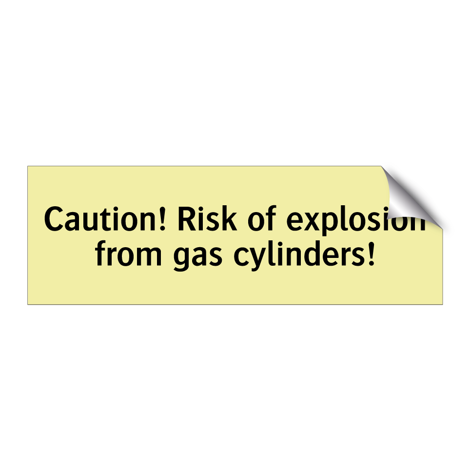 Caution! Risk of explosion from gas cylinders!