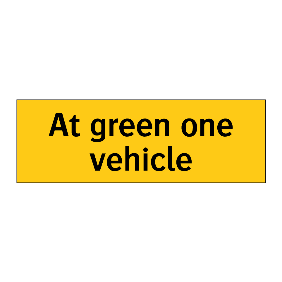 At green one vehicle
