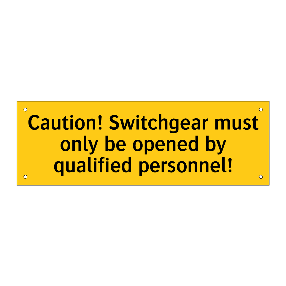 Caution! Switchgear must only be opened by qualified personnel!