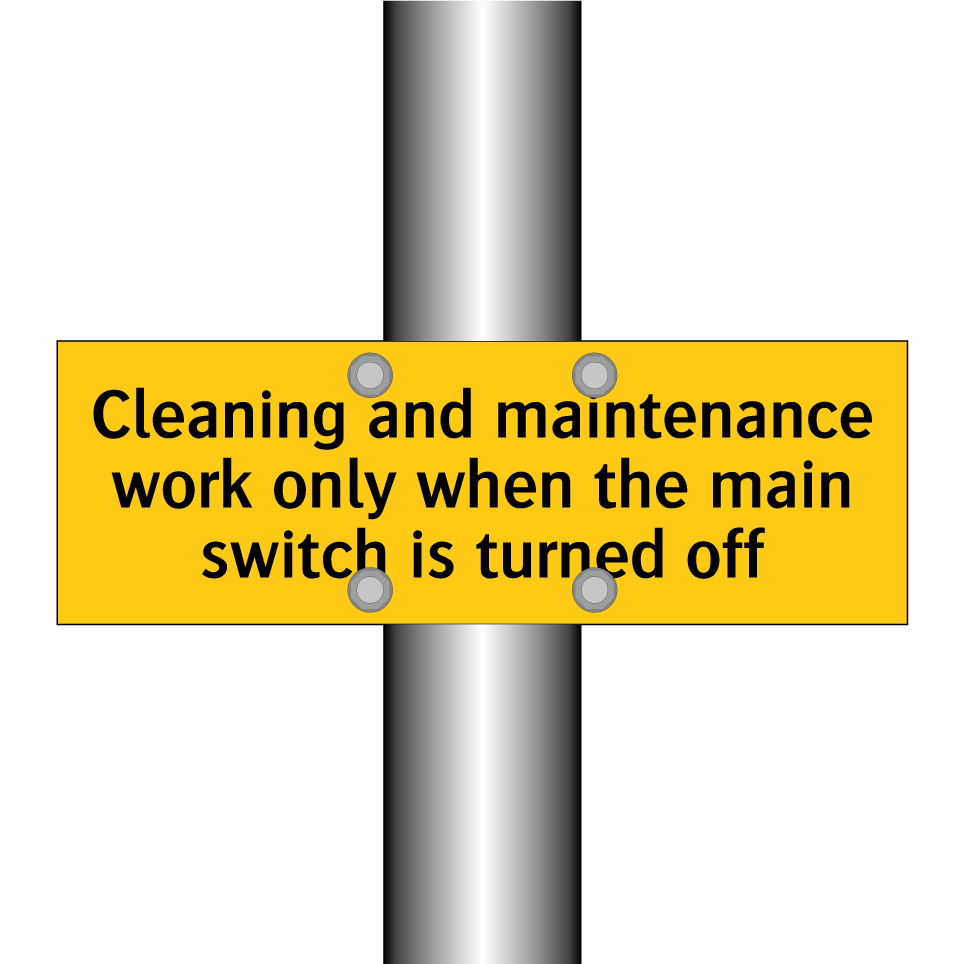 Cleaning and maintenance work only when the main switch is turned off