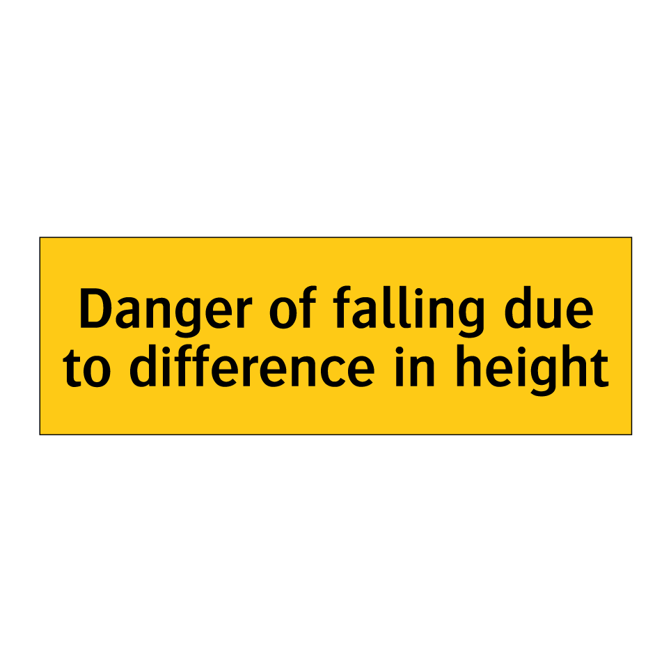 Danger of falling due to difference in height