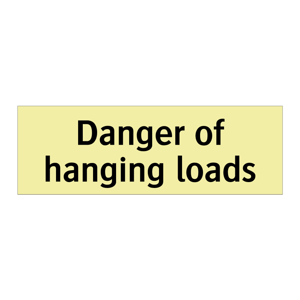 Danger of hanging loads