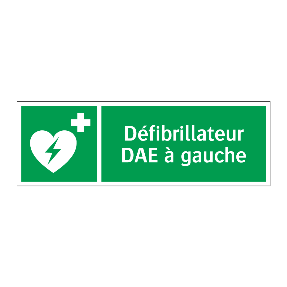 Défibrillateur DAE à gauche