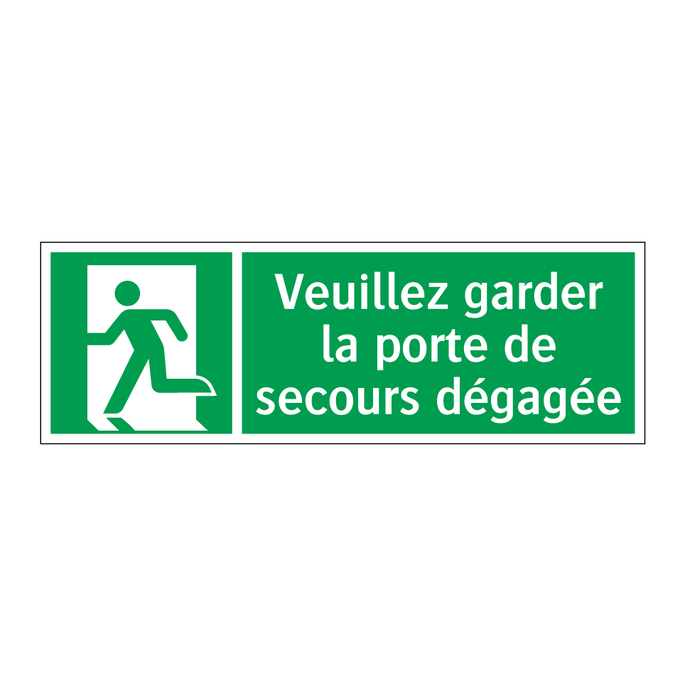 Veuillez garder la porte de secours dégagée