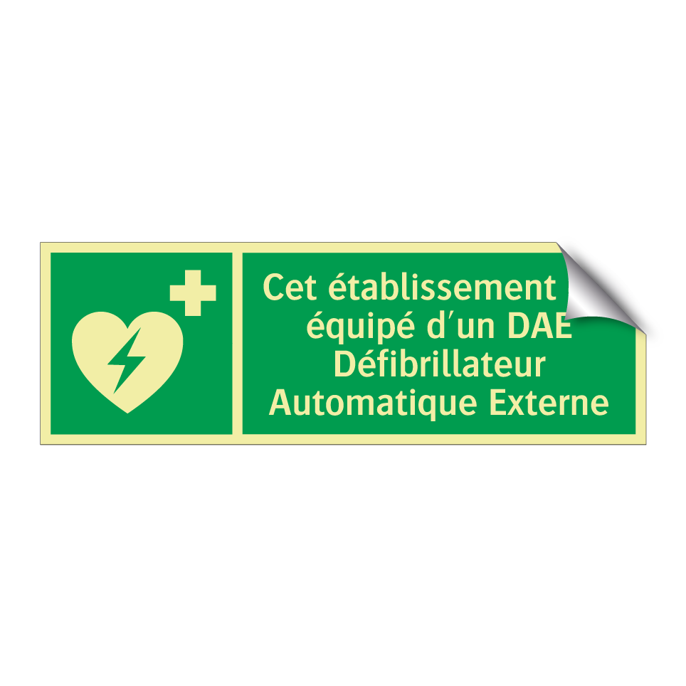 Cet établissement est équipé d'un DAE Défibrillateur Automatique Externe
