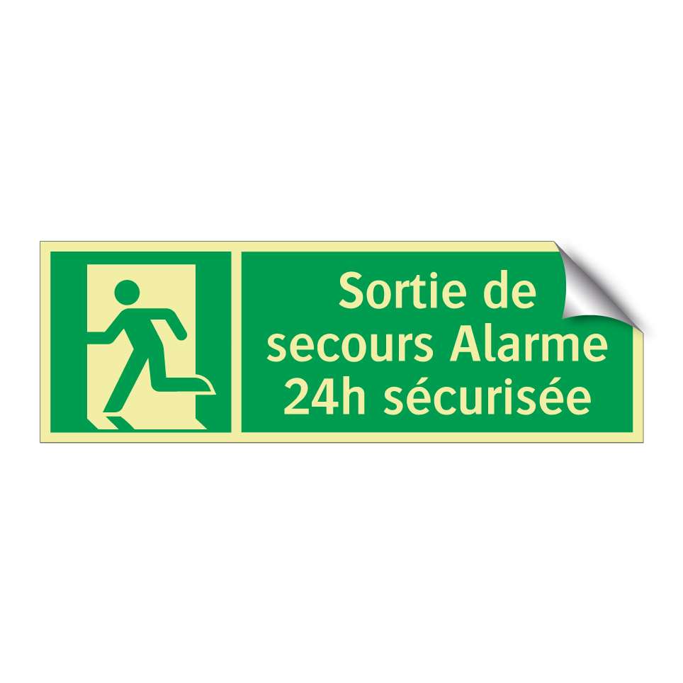 Sortie de secours Alarme 24h sécurisée