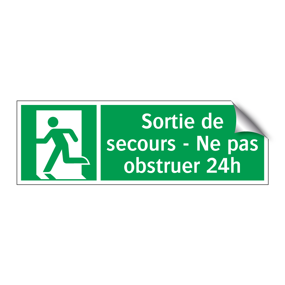 Sortie de secours - Ne pas obstruer 24h