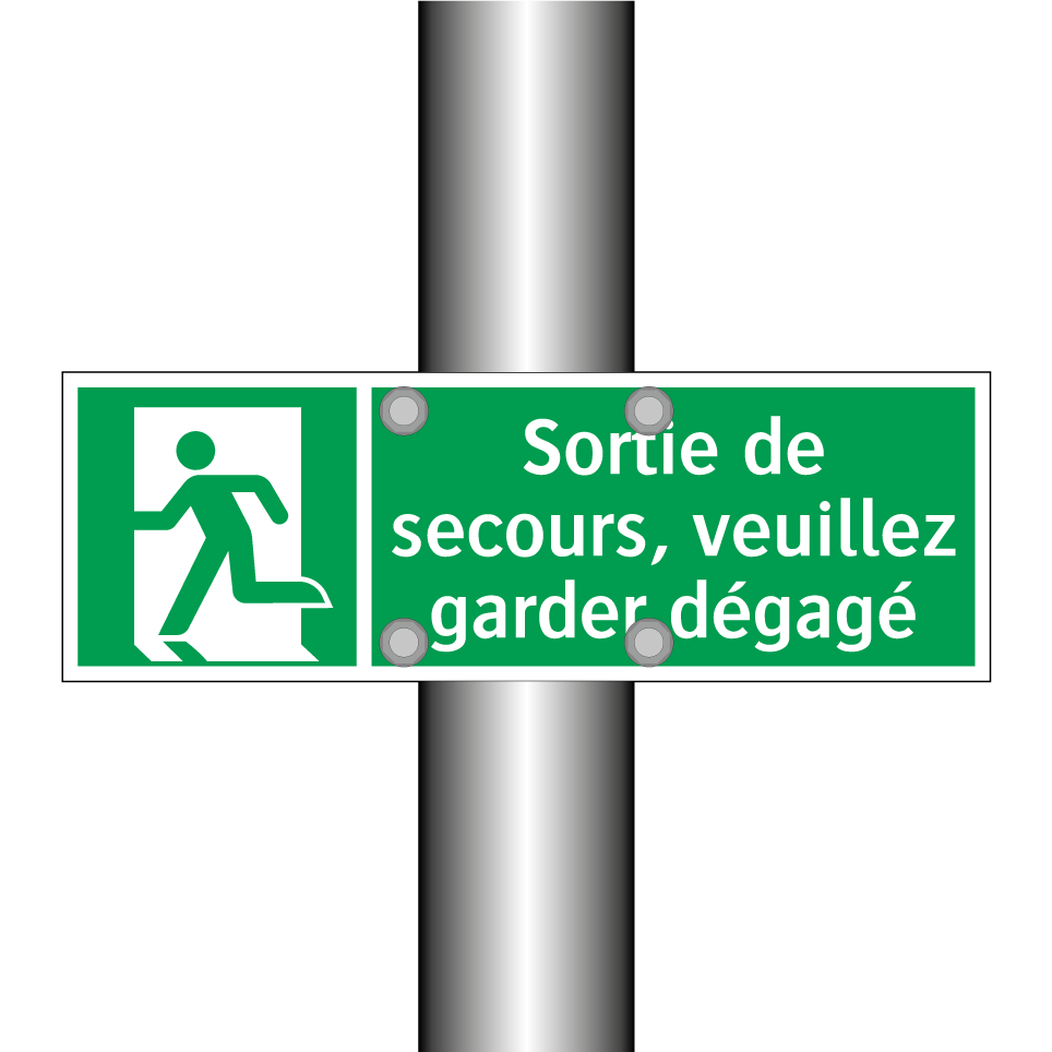 Sortie de secours, veuillez garder dégagé