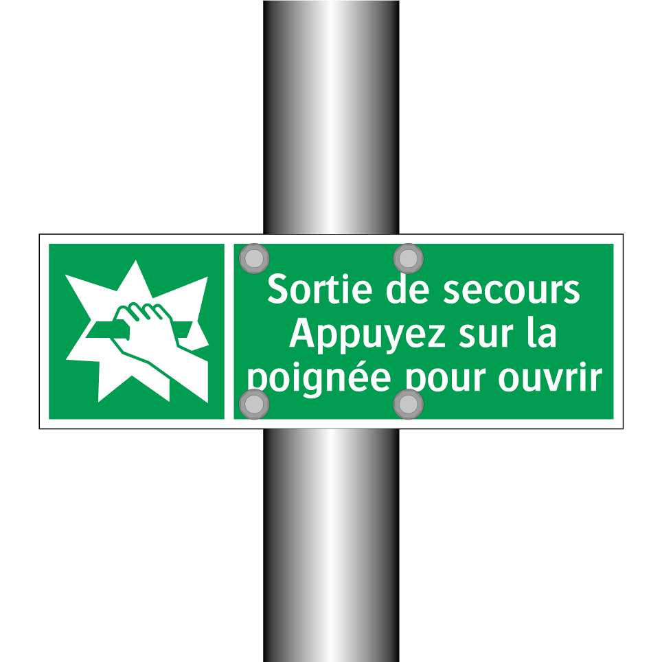 Sortie de secours Appuyez sur la poignée pour ouvrir