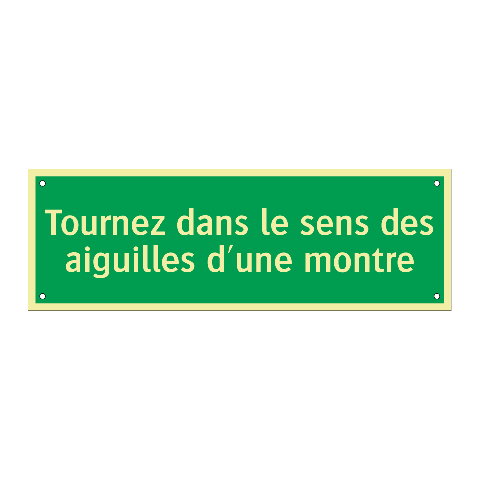 Tournez dans le sens des aiguilles d'une montre