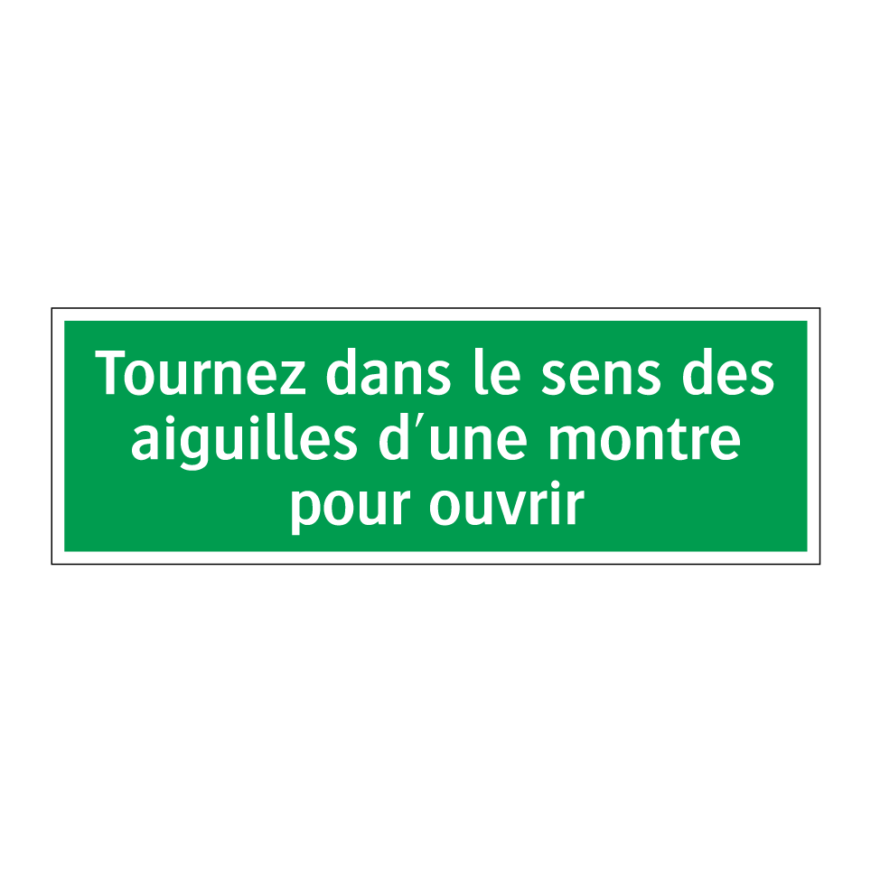 Tournez dans le sens des aiguilles d'une montre pour ouvrir