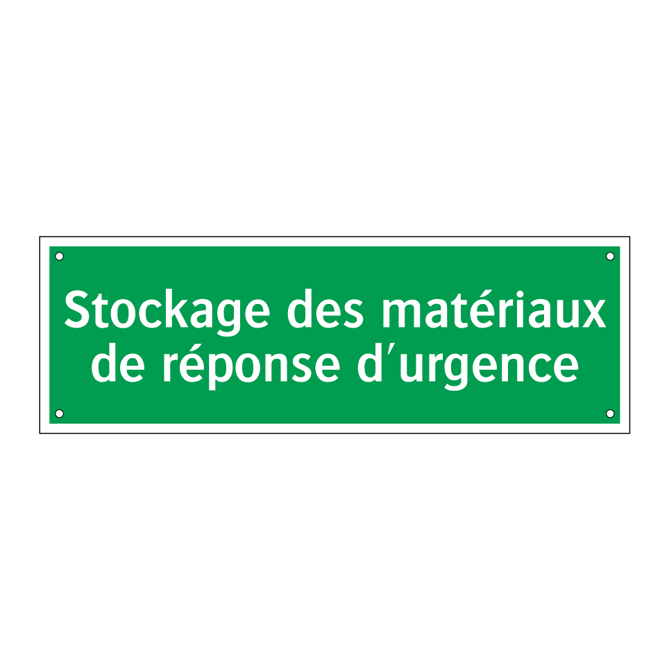 Stockage des matériaux de réponse d'urgence