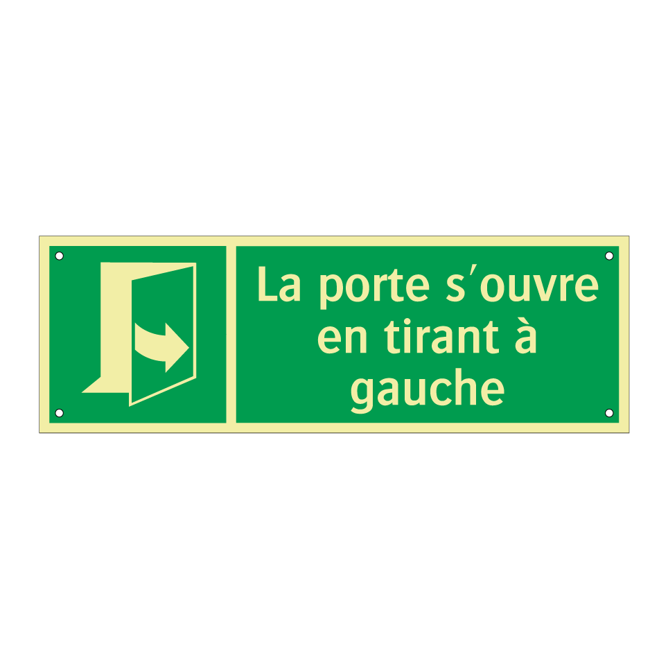 La porte s'ouvre en tirant à gauche