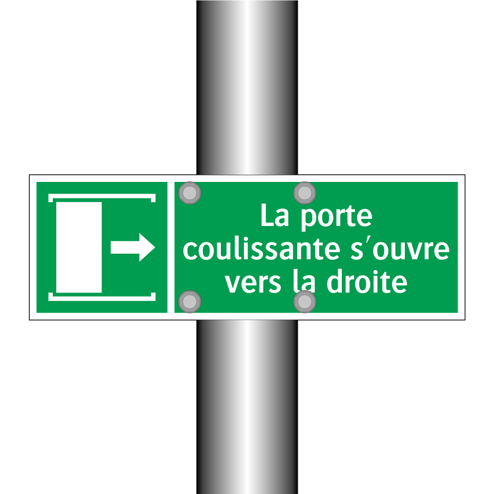 La porte coulissante s'ouvre vers la droite