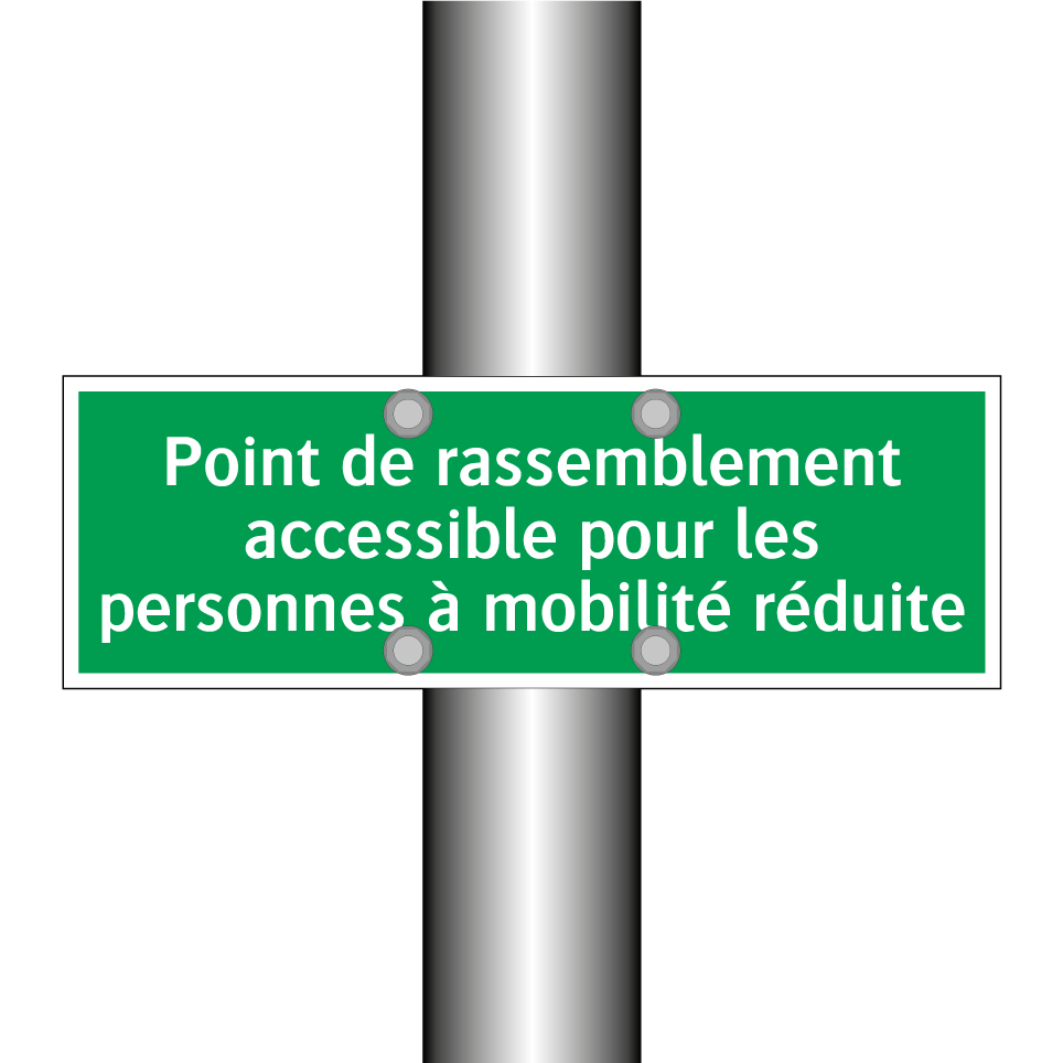 Point de rassemblement accessible pour les personnes à mobilité réduite