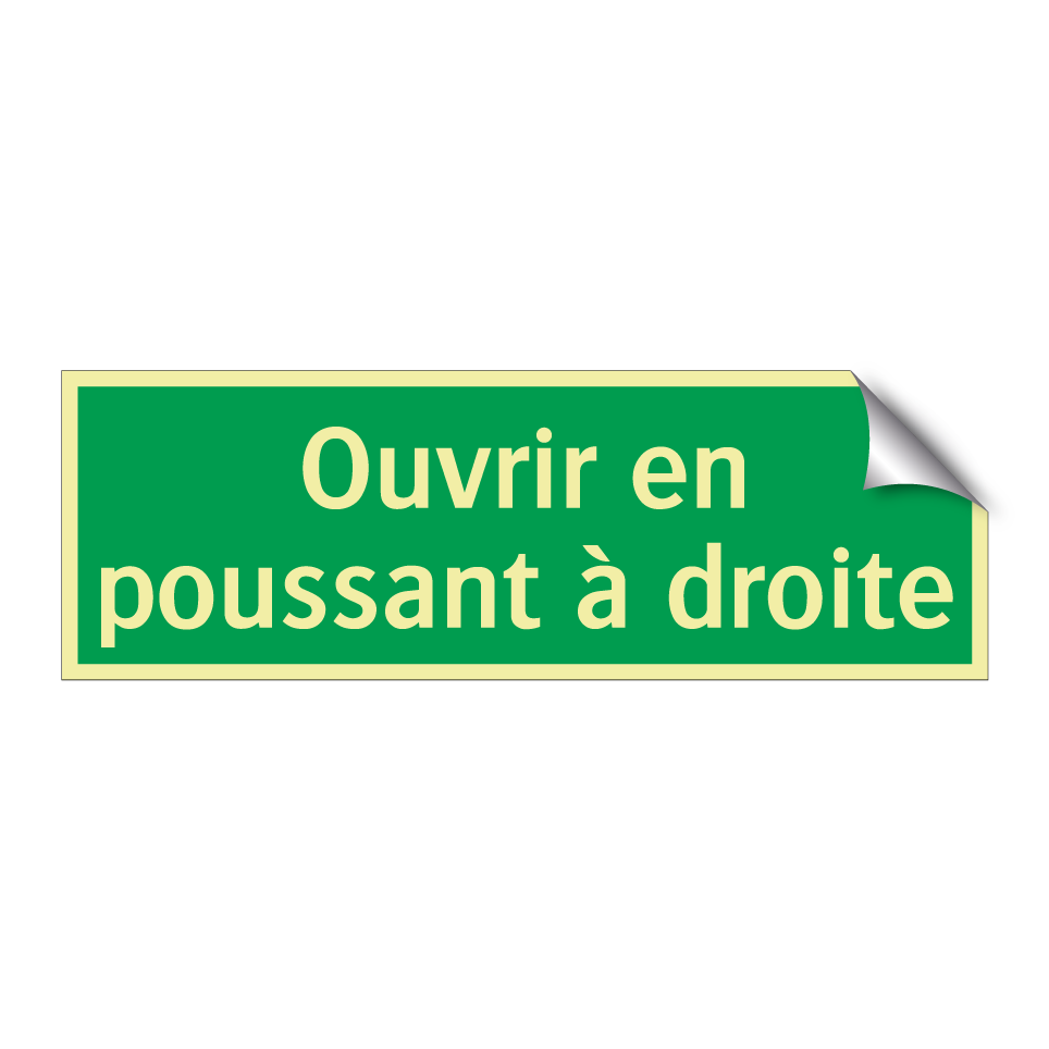 Ouvrir en poussant à droite