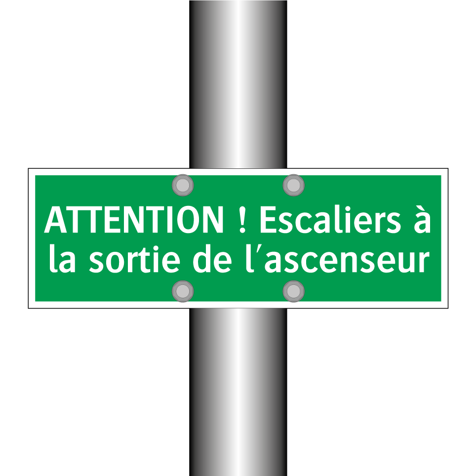 ATTENTION ! Escaliers à la sortie de l'ascenseur