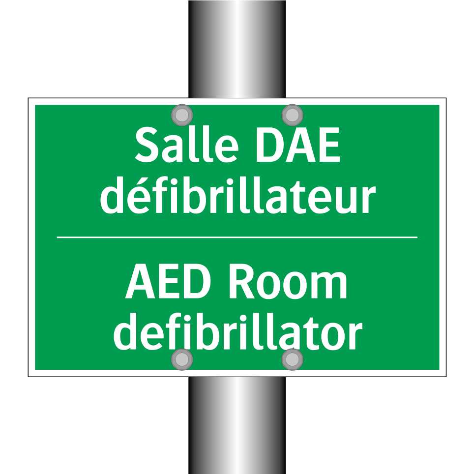 Salle DAE défibrillateur - AED Room defibrillator