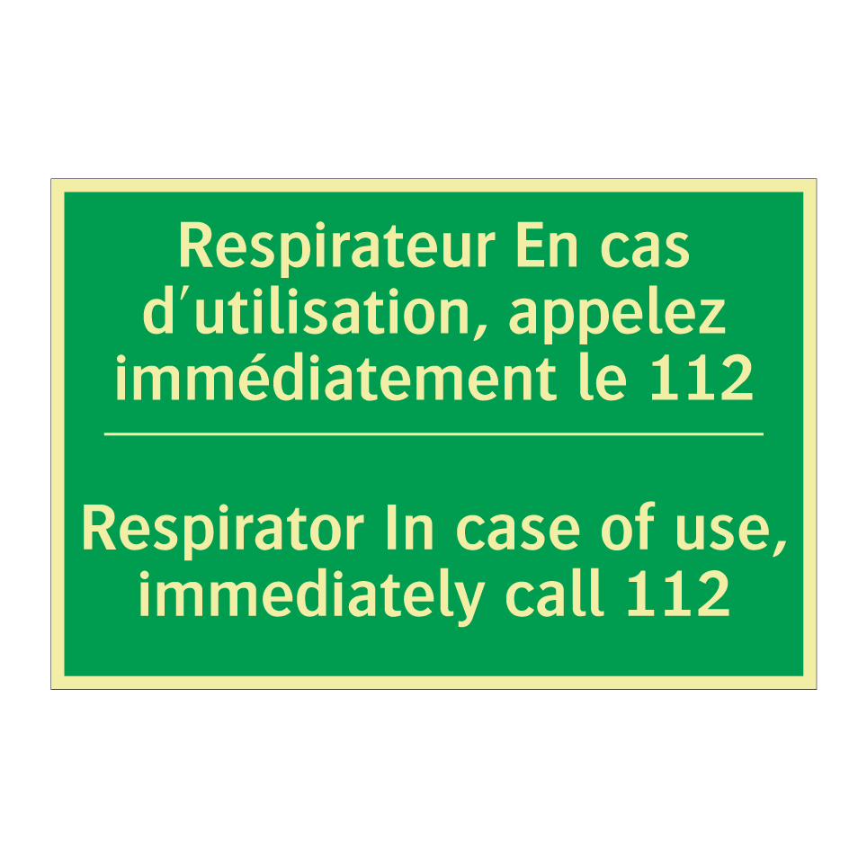 Respirateur En cas d'utilisation, /.../ - Respirator In case of use, immediately /.../