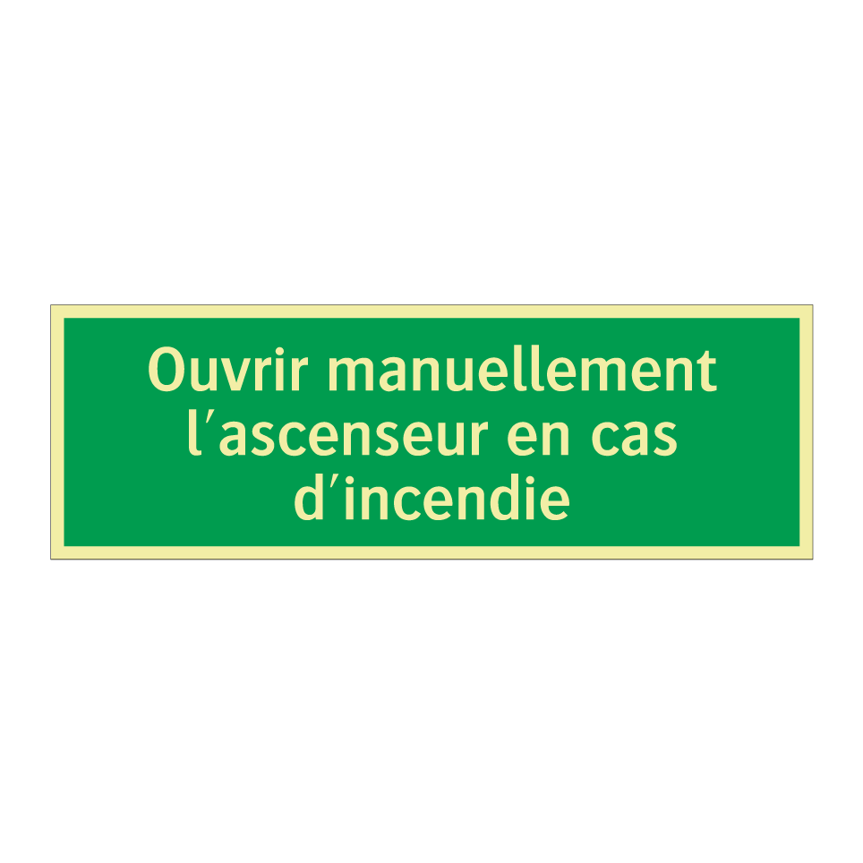 Ouvrir manuellement l'ascenseur en cas d'incendie