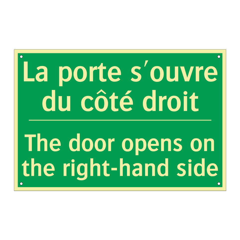 La porte s'ouvre du côté droit - The door opens on the right-hand /.../