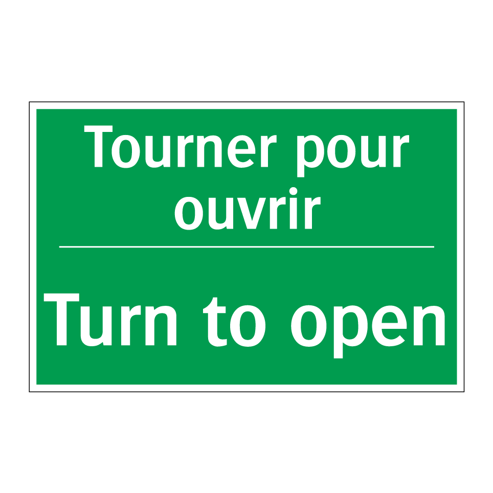 Tourner pour ouvrir - Turn to open
