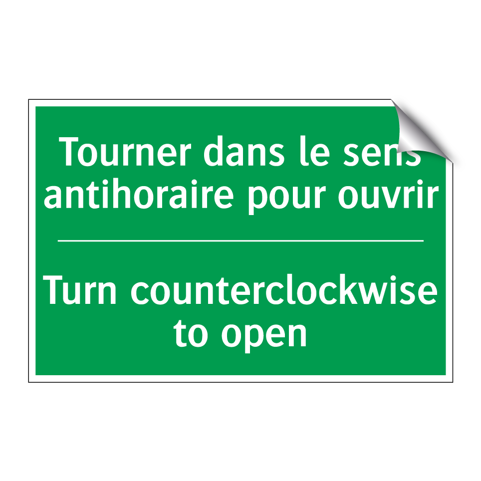 Tourner dans le sens antihoraire /.../ - Turn counterclockwise to open