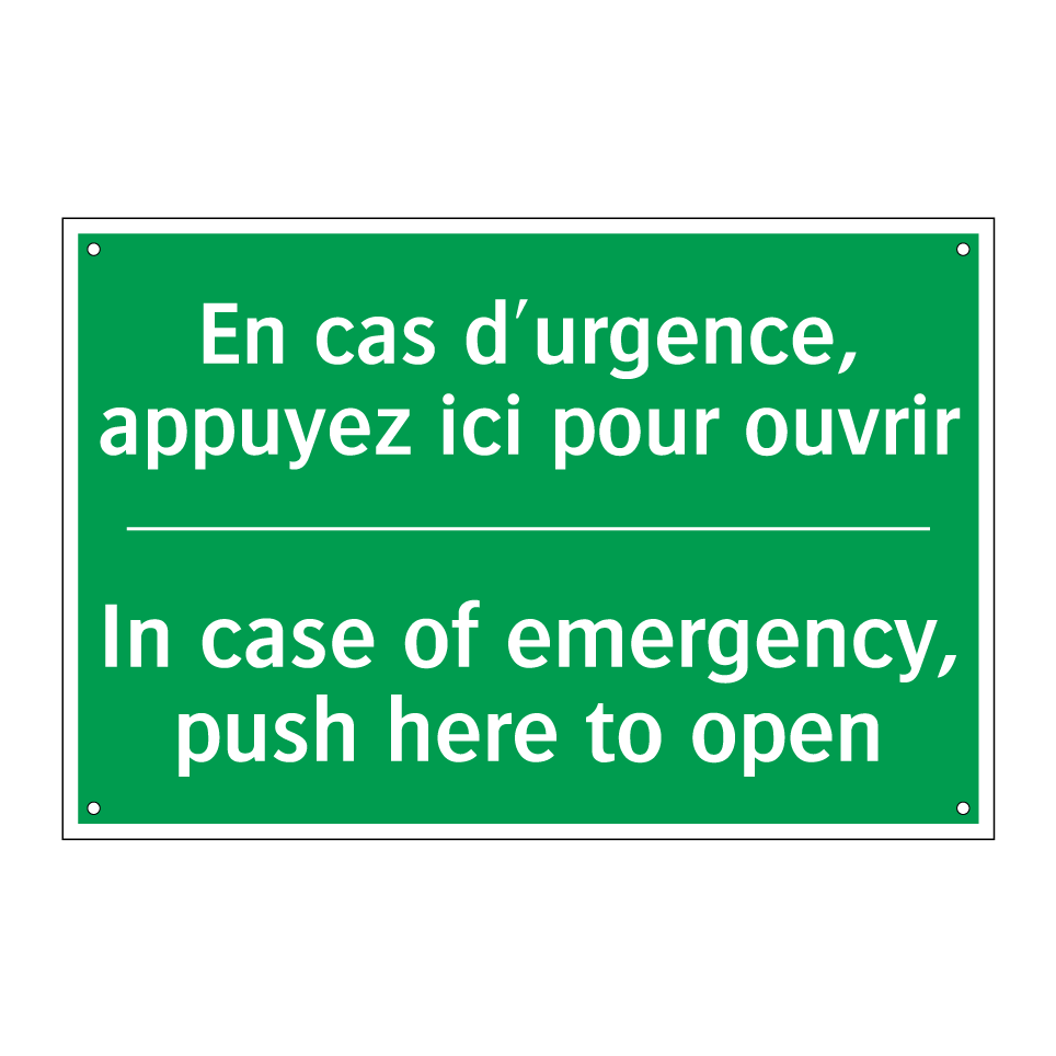 En cas d'urgence, appuyez ici /.../ - In case of emergency, push here /.../