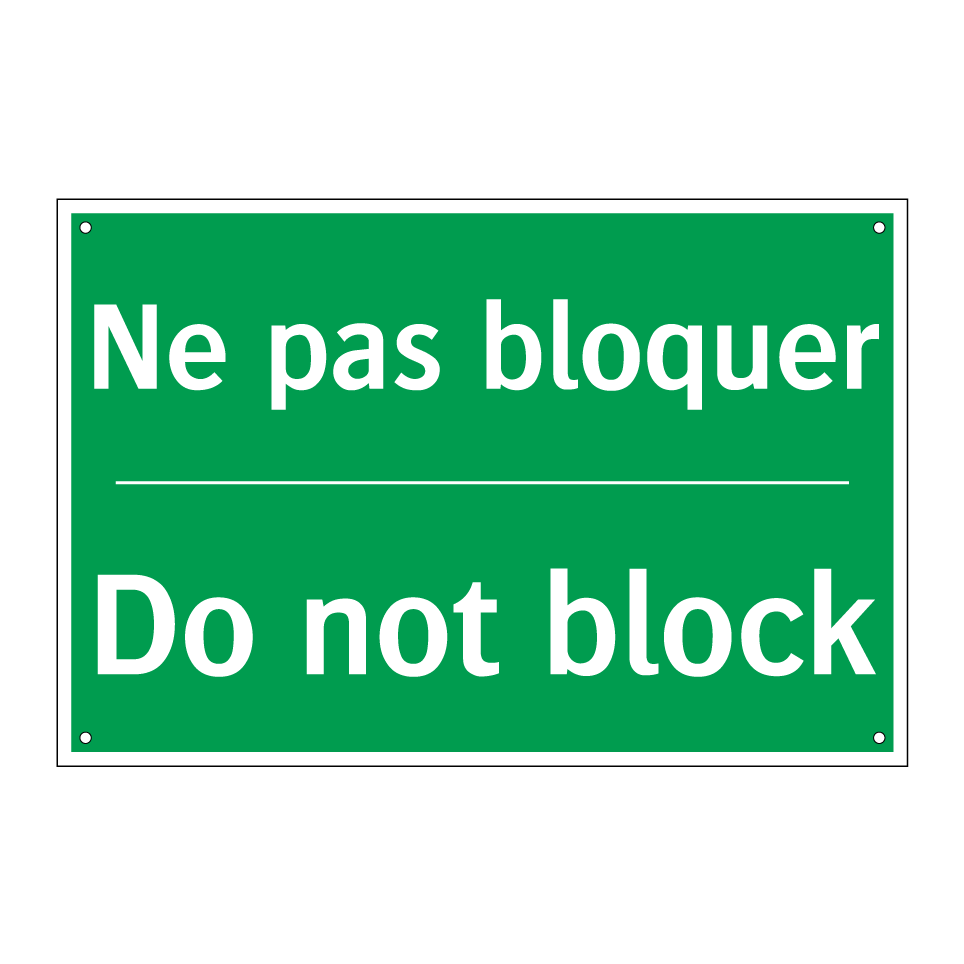 Ne pas bloquer - Do not block