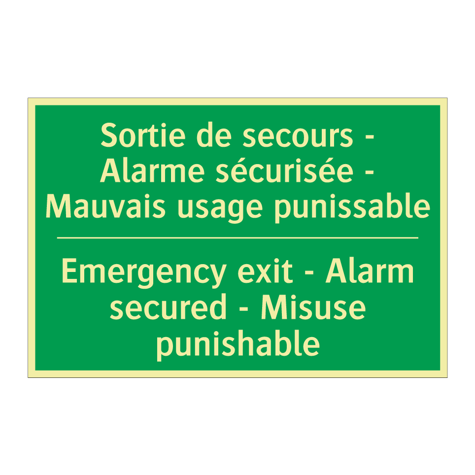 Sortie de secours - Alarme sécurisée /.../ - Emergency exit - Alarm secured /.../