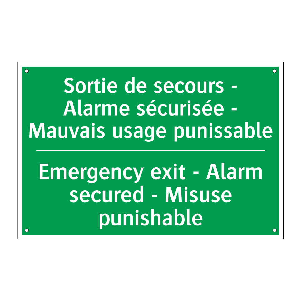 Sortie de secours - Alarme sécurisée /.../ - Emergency exit - Alarm secured /.../
