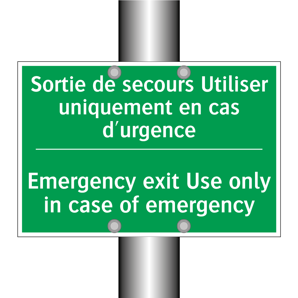 Sortie de secours Utiliser uniquement /.../ - Emergency exit Use only in case /.../