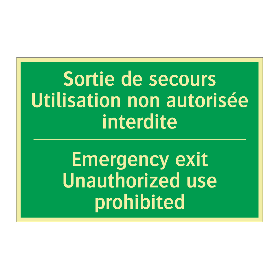 Sortie de secours Utilisation /.../ - Emergency exit Unauthorized use /.../