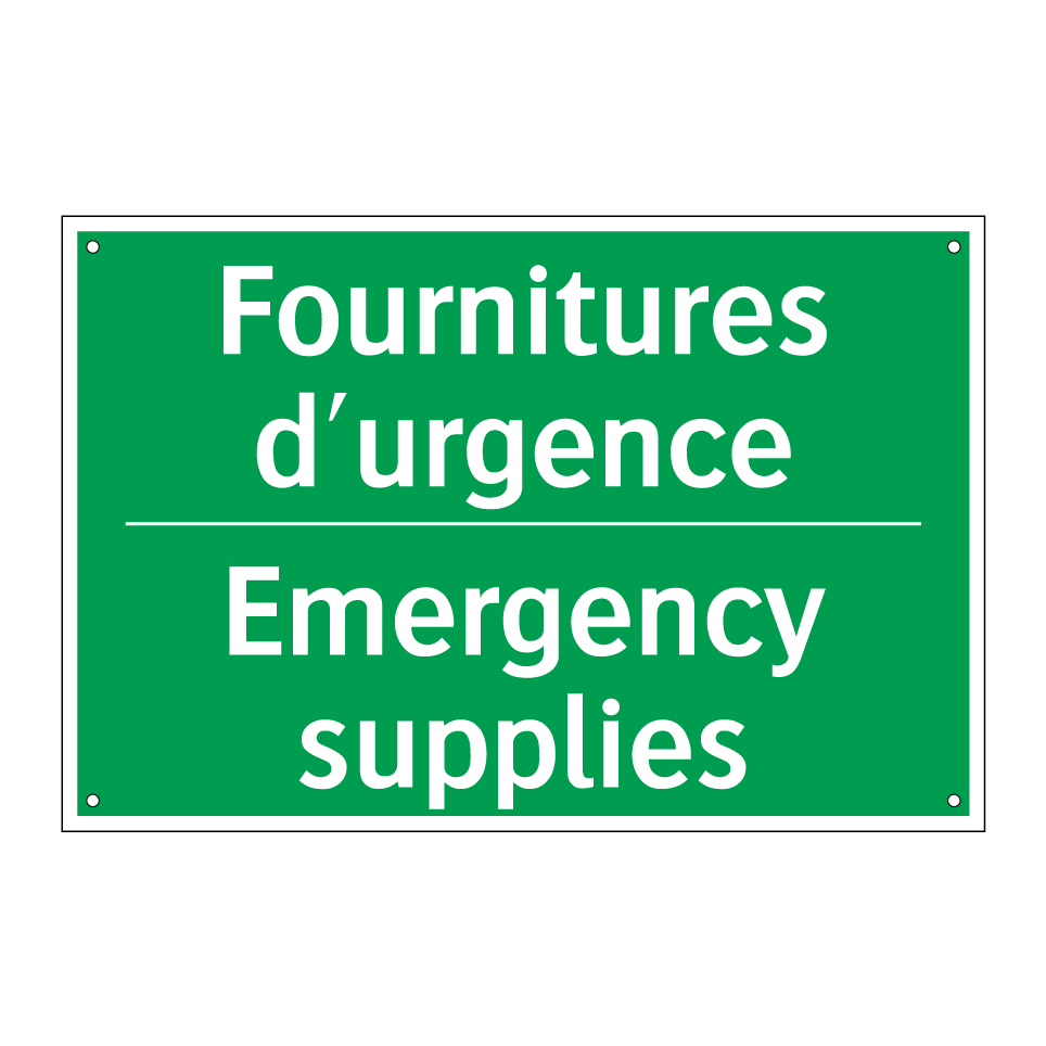 Fournitures d'urgence - Emergency supplies