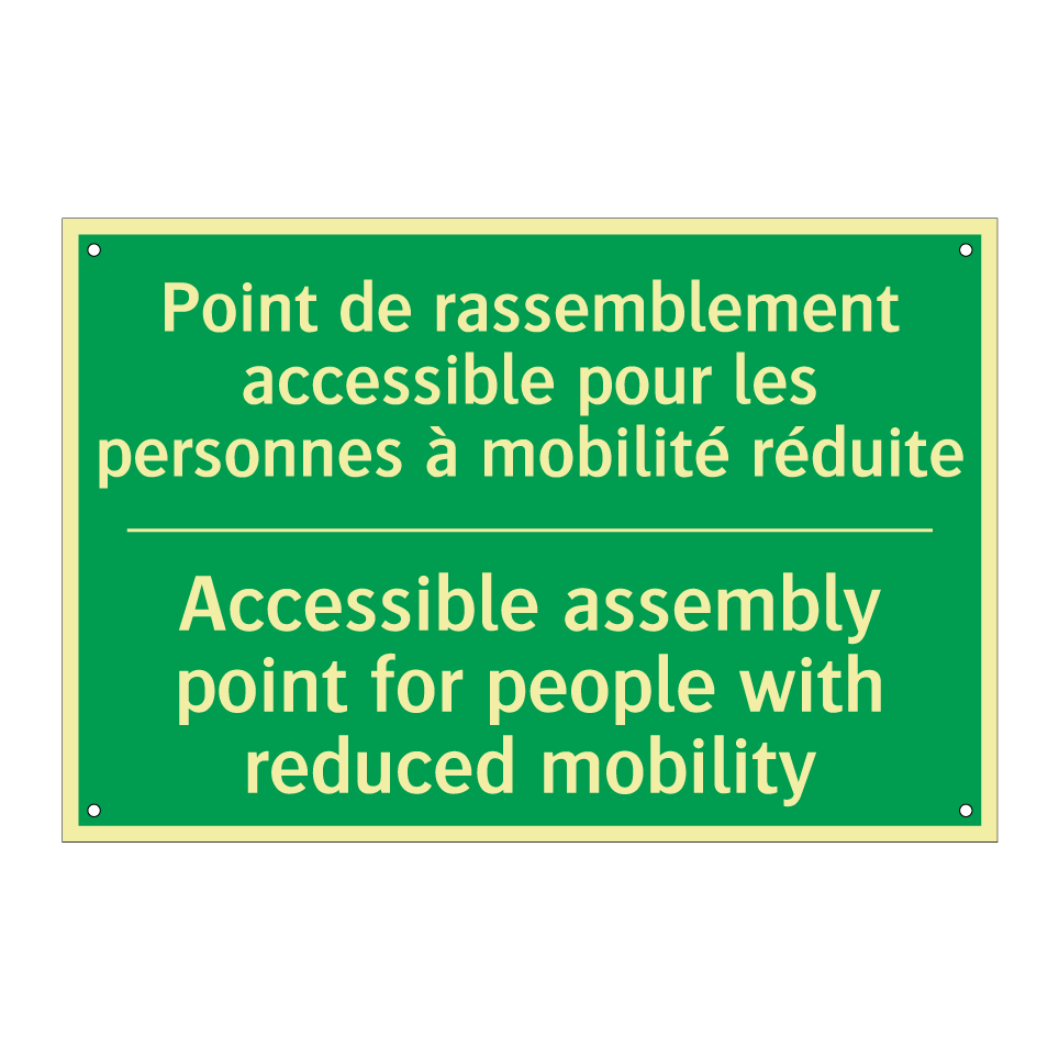 Point de rassemblement accessible /.../ - Accessible assembly point for /.../
