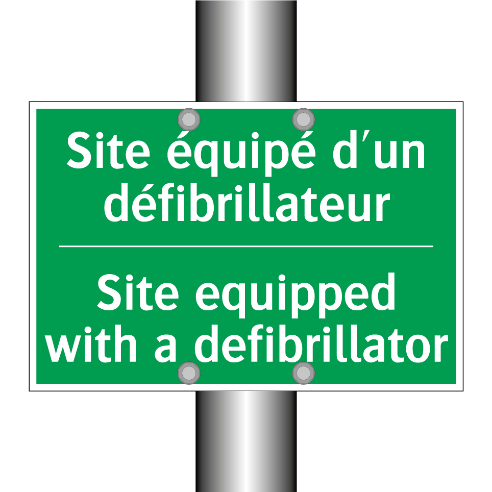 Site équipé d'un défibrillateur /.../ - Site equipped with a defibrillator /.../