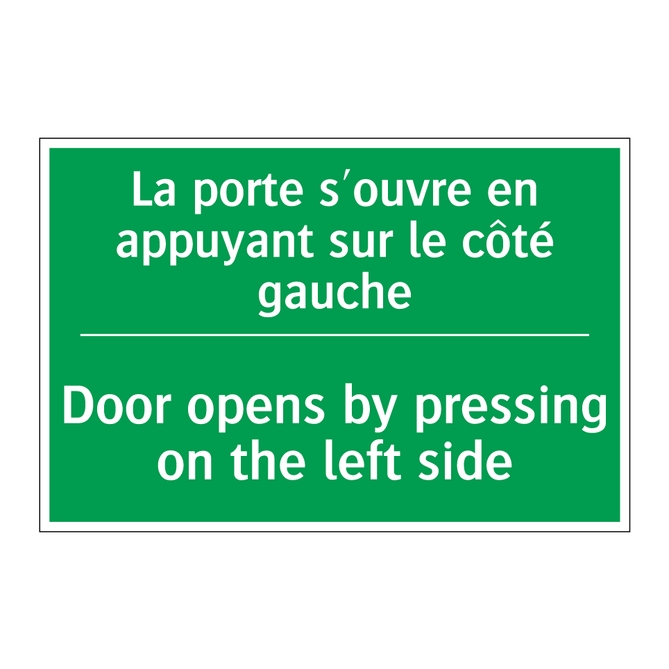 La porte s'ouvre en appuyant sur /.../ - Door opens by pressing on the /.../