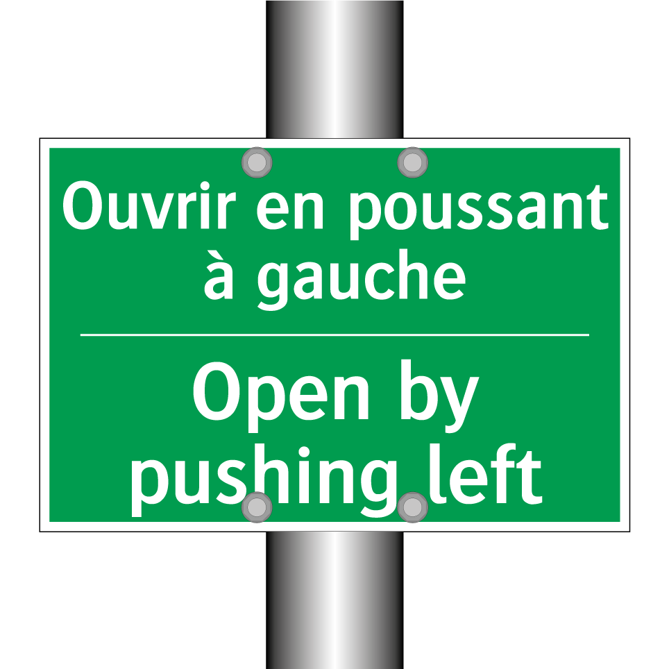 Ouvrir en poussant à gauche - Open by pushing left