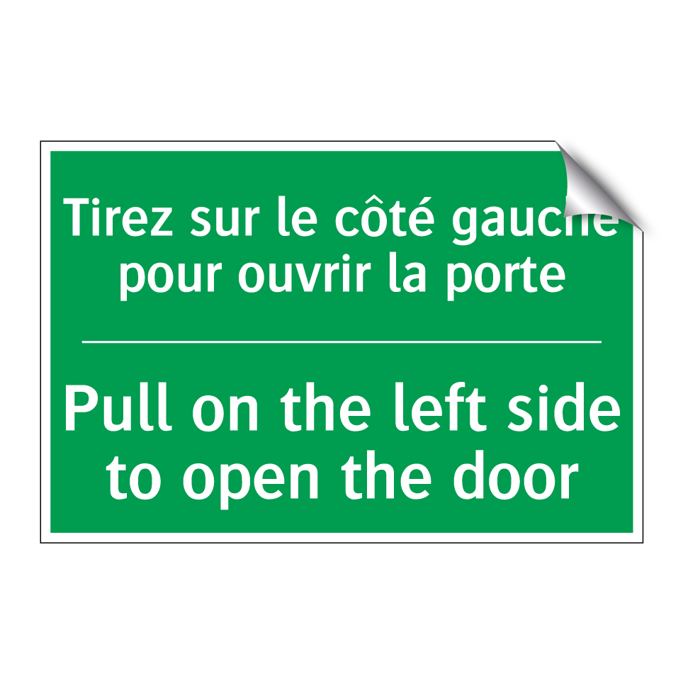 Tirez sur le côté gauche pour /.../ - Pull on the left side to open /.../