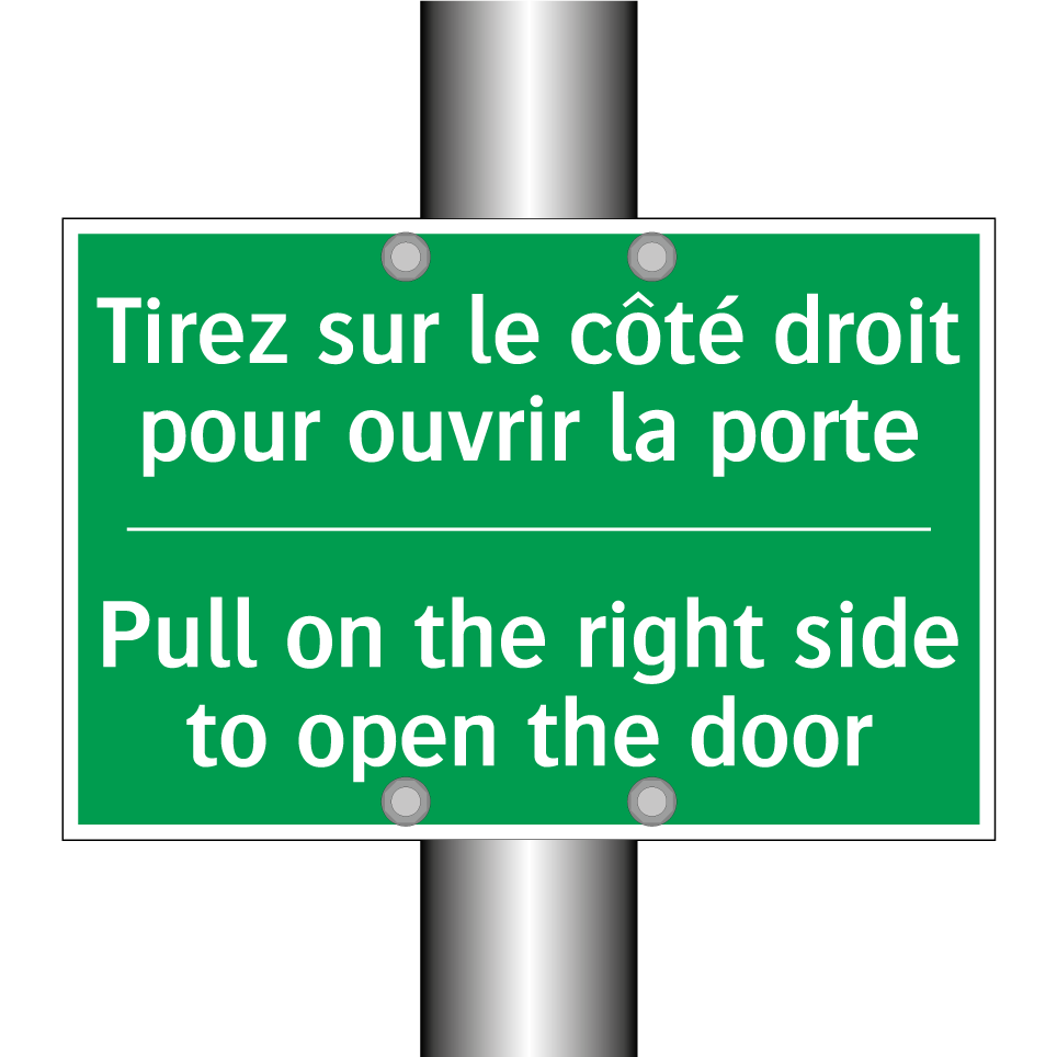 Tirez sur le côté droit pour ouvrir /.../ - Pull on the right side to open /.../